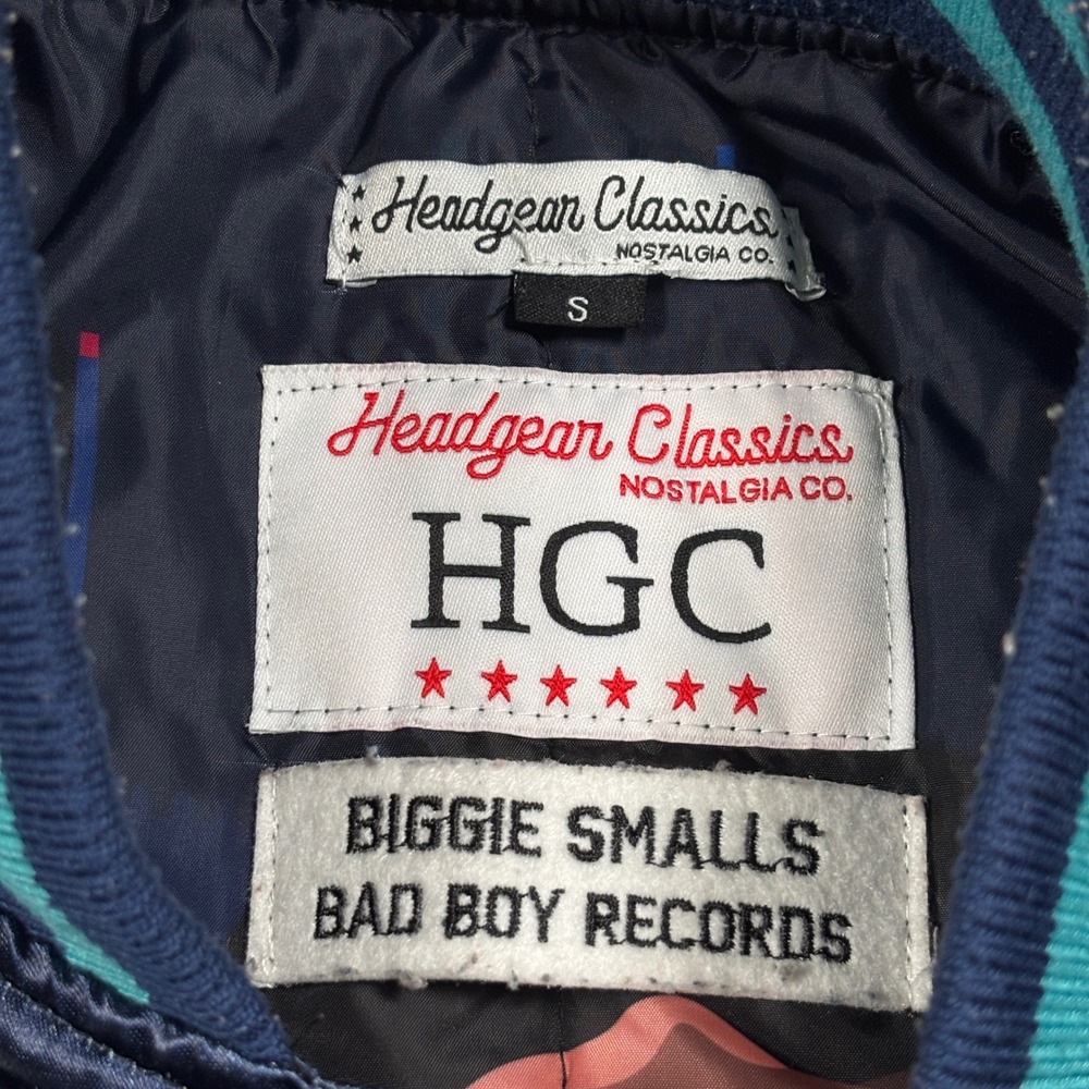 Headgear Classics Biggie Smalls Jacket Mens Small Navy Bad Boy Records Varsity - Picture 6 of 16